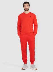 4F Spodnie dresowe joggery męskie - czerwone XXL. Czerwone spodnie sportowe męskie 4f, l, bez wzorów, z bawełny. W wyprzedaży za 79.99 zł.