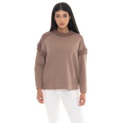 Leone 1947 Warm Touch Women, bluza, Rundhalsausschnitt und Strickeinsätzen. Brązowe bluzy damskie LEONE 1947 APPAREL, bez wzorów, z elastanu, bez kaptura. W wyprzedaży za 191.56 zł.
