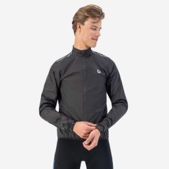 Przeciwdeszczowa kurtka rowerowa męska Rogelli Core. Czarne kurtki sportowe męskie Rogelli, m, bez wzorów, z poliesteru, do biegania. Za 243.00 zł.