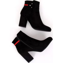 Botki na obcasie czarne NC923 Black. Czarne botki damskie ButyModne, z materiału, bez obcasa, na obcasie, bez zapięcia. W wyprzedaży za 149.00 zł.