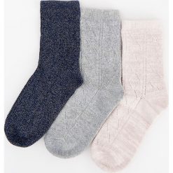 Skarpetki z błyszczącym włóknem 3 pack - Niebieski. Skarpety damskie marki Reserved. Za 29.99 zł.