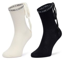 Skarpety długie KARL LAGERFELD. Czarne skarpety damskie KARL LAGERFELD, bez wzorów. Za 169.99 zł.