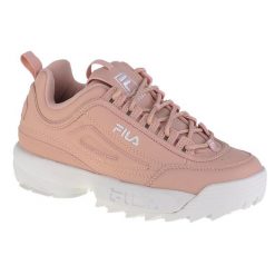 Buty do chodzenia damskie, Fila Disruptor Low Wmn. Czerwone obuwie sportowe damskie Fila, bez wzorów, z materiału, trekkingowe. Za 222.29 zł.