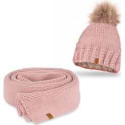 Nandy Nandy Damski Komplet Zimowy Czapka Szal Rękawiczki - Zest-Cs-14503-Pud-Ro. Czapki i kapelusze damskie Nandy, na zimę, bez wzorów. Za 100.90 zł.