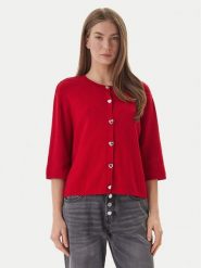 ONLY Kardigan Maisie 15364920 Czerwony Regular Fit. Czerwone swetry damskie Only, xl, bez wzorów, z wiskozy, bez kołnierzyka, bez ramiączek, bez kaptura. Za 169.99 zł.