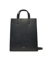 Calvin Klein Torebka Line Lthr Mini Tote 32 LV04F3002G Czarny. Czarne torebki do ręki damskie Calvin Klein, bez wzorów, ze skóry, bez dodatków. Za 899.99 zł.