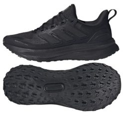 Buty do biegania adidas UltraRun 5 Tr JP5901 czarne. Czarne obuwie sportowe damskie bez wzorów, z gumy, do biegania. Za 465.58 zł.