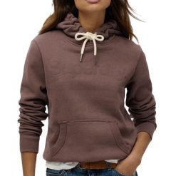 Bluza z kapturem Tonal Core. Brązowe bluzy damskie Superdry., bez wzorów, z bawełny, z kapturem. Za 351.20 zł.