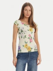 Luisa Spagnoli Bluzka Contigia 100301 Beżowy Slim Fit. Brązowe bluzki damskie Luisa Spagnoli, l, bez wzorów, z wiskozy, bez kołnierzyka, bez ramiączek. Za 855.99 zł.