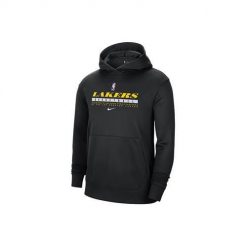 Bluza sportowa męska Nike Nba Los Angeles Lakers Spotlight. Czarne bluzy męskie Nike, m, bez wzorów, z kapturem. Za 389.00 zł.