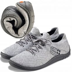 SH5010W Buty damskie BAREFOOT MERINO jasnoszary/grafitowy 37. Szare obuwie sportowe damskie Spokey, bez wzorów. Za 446.44 zł.