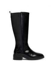 Tommy Hilfiger Kozaki Th Minimal Abrasivato Long Boot FW0FW08979 Czarny. Czarne kozaki damskie Tommy Hilfiger, ze skóry, bez obcasa, na płaskiej podeszwie. Za 879.99 zł.