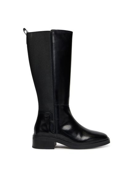 Tommy Hilfiger Kozaki Th Minimal Abrasivato Long Boot FW0FW08979 Czarny. Czarne kozaki damskie Tommy Hilfiger, ze skóry, bez obcasa, na płaskiej podeszwie. Za 749.99 zł.