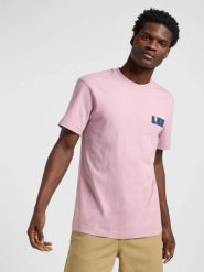 MESKA KOSZULKA LEE WW GRAPHIC TEE SOFT MAUVE 112364592. Fioletowe t-shirty męskie Lee, m, bez wzorów, bez kołnierzyka. Za 79.99 zł.