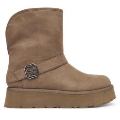 Śniegowce Guess. Brązowe śniegowce i trapery damskie Guess. Za 579.99 zł.