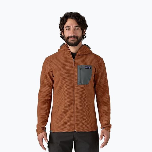 Bluza trekkingowa męska Patagonia R1 Air Full-Zip. Brązowe bluzy męskie Patagonia, m, bez wzorów, bez kaptura. Za 519.99 zł.