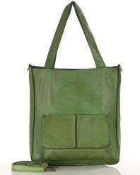 Torebka damska shopper A4 skóra naturalna - MARCO MAZZINI jasna zielona. Zielone torebki shopper damskie bez wzorów, ze skóry, vintage, bez dodatków. Za 580.99 zł.