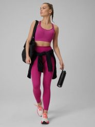 4F Legginsy treningowe szybkoschnące damskie - różowe S. Czerwone legginsy sportowe damskie 4f, s, bez wzorów, do biegania. W wyprzedaży za 69.99 zł.