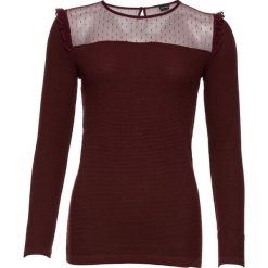 Sweter z siatkową wstawką bonprix bordowy. Swetry damskie marki KALENJI. Za 79.99 zł.