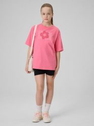 4F Spodenki dresowe dziewczęce - czarne 146 (10-11 lat). Czarne spodenki dla dziewczynek 4f, na lato, bez wzorów, z bawełny. Za 69.99 zł.