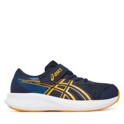 Sneakersy Asics. Niebieskie trampki i tenisówki chłopięce Asics, bez wzorów, bez zapięcia. Za 249.99 zł.