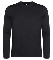 Clique Basic Active-T L/S – Koszulka z długim rękawem, spun dyed poliester. Czarne bluzki z długim rękawem męskie CLIQUE, l, bez wzorów, z dzianiny, bez kołnierzyka. Za 96.04 zł.
