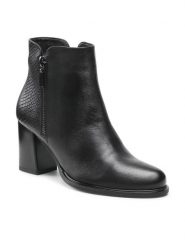 Lasocki Botki 7134-01 Czarny. Czarne botki damskie Lasocki, ze skóry, bez obcasa, na słupku, bez zapięcia. Za 329.99 zł.