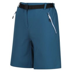 Damskie spodenki turystyczne Regatta Xert III. Niebieskie szorty damskie Regatta, m, bez wzorów, z elastanu. Za 74.15 zł.