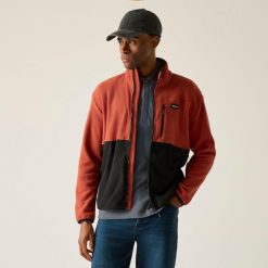 Męska bluza polarowa Frankie Color Block z zamkiem błyskawicznym. Brązowe bluzy męskie Regatta, m, bez wzorów, z materiału, bez kaptura. Za 135.99 zł.
