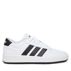 Sneakersy adidas. Białe trampki i tenisówki chłopięce Adidas, bez wzorów, bez zapięcia. Za 199.99 zł.