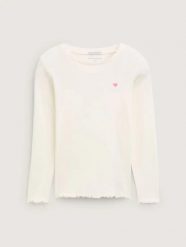 BLUZKA DZIEWCZĘCA TOM TAILOR PRĄŻKOWANA DŁUGI. Białe t-shirty i topy dla dziewczynek Tom Tailor, bez wzorów, z bawełny, bez ramiączek. Za 66.42 zł.