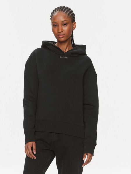 Calvin Klein Bluza Metallic Micro Logo K20K206960 Czarny Relaxed Fit. Czarne bluzy damskie Calvin Klein, l, bez wzorów, z syntetyku, bez kaptura. Za 309.99 zł.