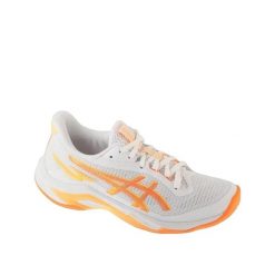 Buty do siatkówki ASICS Netburner Ballistic FF 4 Białe. Białe obuwie sportowe damskie Asics, bez wzorów, z syntetyku, do piłki ręcznej. Za 726.10 zł.
