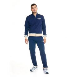 Męski dres Leone z zamkiem błyskawicznym w stylu retro. Niebieskie buty sportowe męskie LEONE 1947 APPAREL, z dresówki, bez zapięcia, na fitness i siłownię. W wyprzedaży za 251.55 zł.