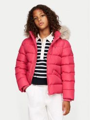 Tommy Hilfiger Kurtka puchowa Essential KG0KG07399 D Różowy Regular Fit. Czerwone kurtki i płaszcze dla dziewczynek Tommy Hilfiger, bez wzorów, z puchu, bez kaptura. Za 659.99 zł.