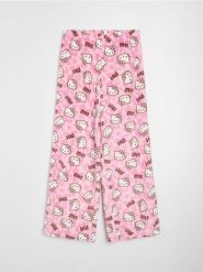 Spodnie polarowe wide leg Hello Kitty - różowy. Czerwone spodnie sportowe damskie Sinsay, l, bez wzorów, z polaru. Za 29.99 zł.