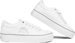Buty sportowe damskie Kappa Boron Low PF. Białe obuwie sportowe damskie Kappa, bez wzorów, z dresówki, tenisowe. Za 182.76 zł.