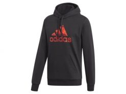 Bluza męska z kapturem ADIDAS M FLC HDY S. Czarne bluzy męskie Adidas, m, bez wzorów, z bawełny, z kapturem, na fitness i siłownię. Za 229.00 zł.