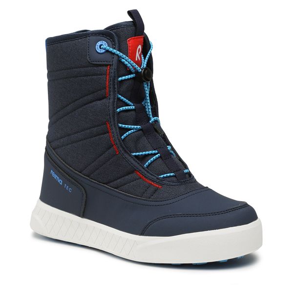 Śniegowce Reima. Niebieskie buty zimowe chłopięce Reima, bez wzorów, bez zapięcia. Za 449.99 zł.