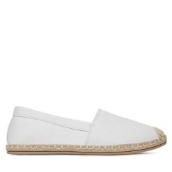 Espadryle JENNY. Białe espadryle damskie Jenny, bez wzorów, bez obcasa, bez zapięcia. Za 69.99 zł.