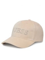 Guess Czapka z daszkiem V4BZ04 K0232 Beżowy. Brązowe rękawiczki damskie Guess, z aplikacjami, z materiału. Za 129.99 zł.