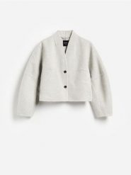 Kurtka handmade z wełną - jasnoszary. Szare kurtki damskie Reserved, l, bez wzorów, z tkaniny, bez kaptura. Za 399.99 zł.