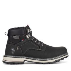 Trzewiki U.S. Polo Assn. Czarne botki męskie U.S. Polo Assn., bez wzorów, bez zapięcia. Za 249.99 zł.