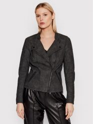 ONLY Kurtka z imitacji skóry Ava 15102997 Czarny Regular Fit. Czarne kurtki damskie Only, bez wzorów, ze skóry, bez kaptura. Za 209.99 zł.