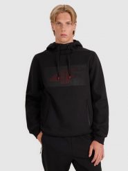 4F Bluza dresowa nierozpinana z kapturem męska - czarna XL. Czarne bluzy męskie 4f, m, bez wzorów, z bawełny, z kapturem. Za 199.99 zł.