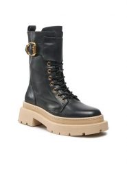 Gino Rossi Trapery 222FW105 Czarny. Czarne śniegowce i trapery damskie Gino Rossi, ze skóry. Za 429.99 zł.