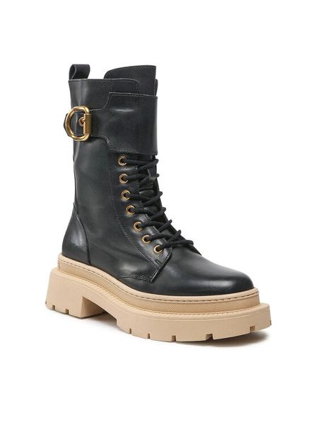 Gino Rossi Trapery 222FW105 Czarny. Czarne śniegowce i trapery damskie Gino Rossi, ze skóry. Za 429.99 zł.