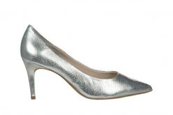 Czółenka Bottero 353701 Prata 523064, Srebrny, Skóra naturalna - 41. Szare czółenka damskie Bottero, bez wzorów, ze skóry, biznesowe, bez obcasa, na szpilce, bez zapięcia. W wyprzedaży za 206.10 zł.