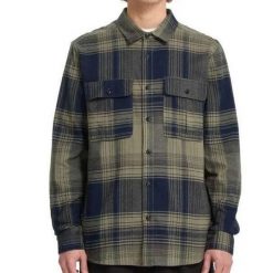 Koszula Volcom Prkstone Zielona. Zielone koszule męskie Volcom, bez wzorów, bez kołnierzyka, bez ramiączek. Za 338.36 zł.