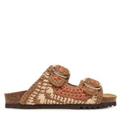 Klapki Scholl. Brązowe klapki damskie Scholl, bez wzorów, bez obcasa. Za 319.99 zł.